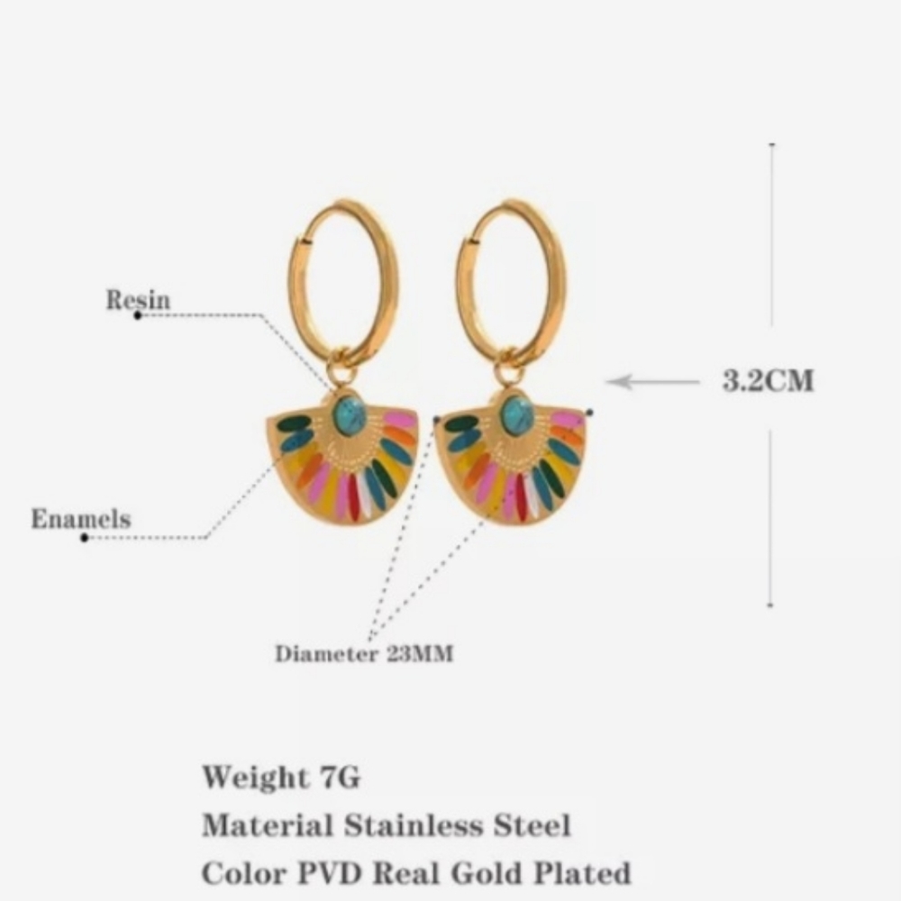 Gold plated Hoop Earrings - Picture 3 of 4